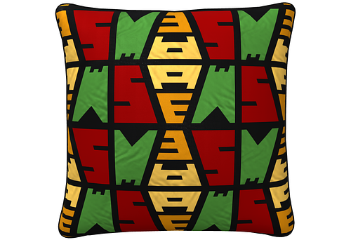 Block monogram square cushion