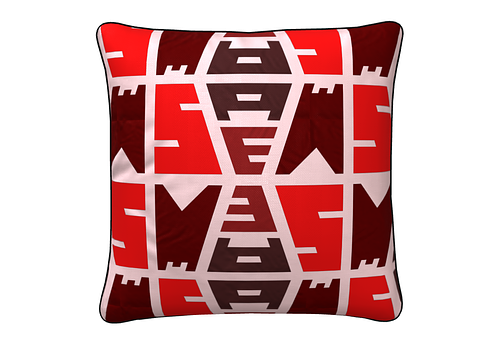 Block monogram square cushion